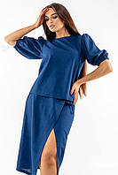 Блуза Ри Мари Барлі БЛ 0420 42 темно-синій XN, код: 7711477