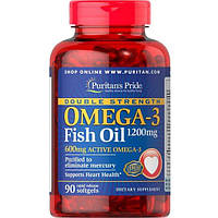 Омега 3 Puritan's Pride Double Strength Omega-3 Fish Oil 1200 mg 90 Softgels CP, код: 7518821