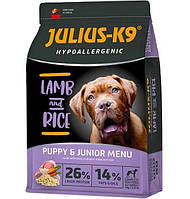 Сухой гипоаллергенный корм для щенков высшего качества Julius-K9 LAMB and RICE Puppy Junior QT, код: 7999696