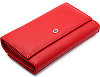 Красный классический кошелек из натуральной кожи с блоком для карт ST Leather ST217-1, SAK