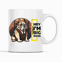 Кружка белая чашка с принтом директору "Hey I'm Big Boss Dog. Привет я Большой Босс" Кавун К001679 z117-2024