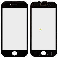 Стекло фронтальное c OCA-пленкой iPhone 6S, черное с рамкой (Класс А)