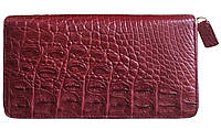 Кошелек портмоне женский клатч из кожи крокодила бордовый на молнии Ekzotic Leather (cw 01_2) z118-2024