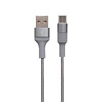 Кабель Borofone BX21 USB-Micro-USB 1 м 2,4А Серый QT, код: 7847846