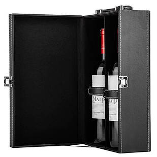 Кейс подарунковий для вина зі шкірозамінника для двох пляшок вина Lefard z118-2024