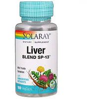 Комплекс для профілактики роботи печінки Solaray Liver Blend SP-13 100 Veg Caps IN, код: 7519039
