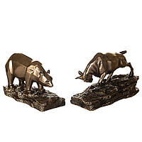 Декоративна фігурка Bull 18x10 cm and Bear 16x10 cm Veronese z118-2024