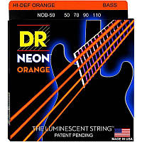 Струны для бас-гитары DR NOB-50 Hi-Def Neon Orange K3 Coated Heavy Bass 4 Strings 50 110 GG, код: 6556130