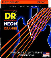 Струны для электрогитары DR NOE-9 Hi-Def Neon Orange K3 Coated Light Electric Guitar Strings GG, код: 6556135