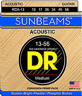 Струни для акустичної гітари 6 шт DR RCA-13 Sunbeams Phosphor Bronze Acoustic Guitar String IN, код: 2656664