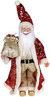 Декоративна статуетка Санта з мішком 45 см, червоний із золотом Bona DP69505 DH, код: 6675118