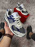 Кроссовки мужские New Balance 2002R light gray серые с синим SRV T467-3