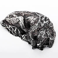 Серебряная фигура ручной работы Спящая собака Сер.14 Оникс TO, код: 6840536