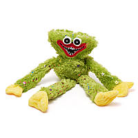 М'яка іграшка обіймашка Хагі Ваги салатова з блискітками та зірочками 40 см з липучками на лапках Huggу-Wuggу