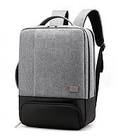 Сумка рюкзак трансформер для ноутбука 15,6" противоударный с USB и кодовым замком Digital Серый (IBN035S)
