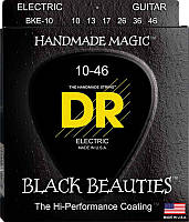 Струны для электрогитары 6 шт DR BKE-10 Black Beauties Medium K3 Coated Electric Guitar Strin IN, код: 2660080