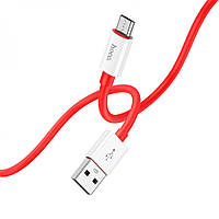 Кабель передачи данных Hoco X87 Magic silicone USB на Micro-USB 1 m 2.4A Red IN, код: 7845663