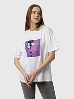 Женская футболка оверсайз M белый Dias ЦБ-00218100 TO, код: 8420733