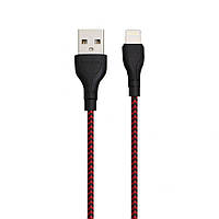 Кабель USB Borofone BX39 Beneficial Lightning 2,4 А Черно-Красный BK, код: 7548243