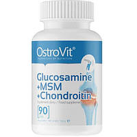 Хондропротектор (для спорта) OstroVit Glucosamine + Msm + Chondroitin 90 Tabs IN, код: 7519545