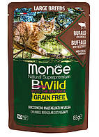 Корм Monge BWild Grain Free Cat Bufalo влажный с мясом буйвола для котов крупных пород 85 гр FG, код: 8452108