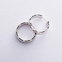 Золотые серьги-кольца с фианитами, диаметр: 22 мм с05020 Оникс DH, код: 6734318