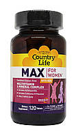 Мультивитамины и минералы для женщин Country Life Max for Women 120 таблеток BM, код: 1726148