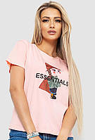 Футболка женская с принтом розовый 221R3016 Ager S-M GG, код: 8225463
