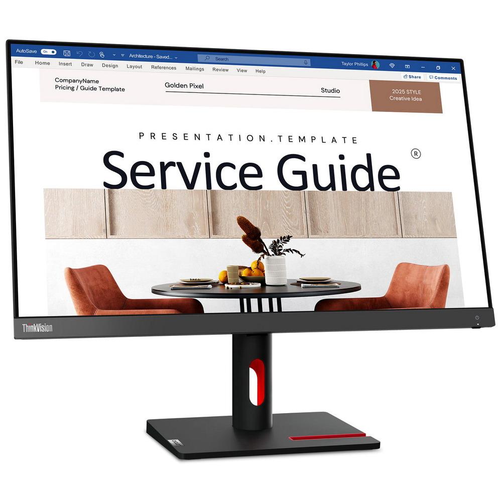 Монітор 24" FullHD 1920*1080 IPS Lenovo S24i-30 LED безрам. 100Hz VGA HDMI т.сір.+чорн. новий