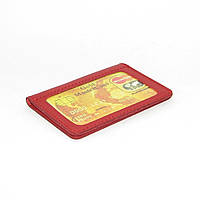Мини обложка для документов ID паспорт DNK Leather mini okno R col.H красная GG, код: 7752321