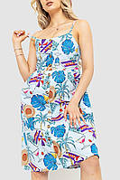 Сарафан женский с цветочным принтом голубой 221R1932-1 Ager L SM, код: 8225748