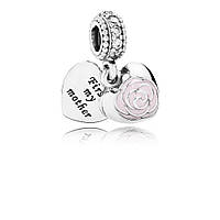 Серебряный шарм Pandora Роза для мамы 791528EN40 UL, код: 7361050