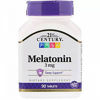 Мелатонин для сна 21st Century Melatonin 3 mg 90 Tabs QT, код: 7907845