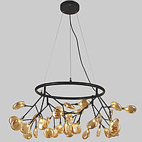 Круглая люстра из стеклянных лепестков Lightled Petals 918-LP263-36 BK+BR z114-2024