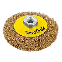 Щетка конусная из рифленой проволоки NovoTools 125 мм М14