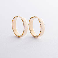 Золотые серьги-кольца (фианиты), диаметр: 21 мм с05228 Оникс IN, код: 6734733