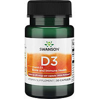 Витамин D Swanson Vitamin D3 High Potency 1000IU 25 mcg 30 Caps TR, код: 7566712