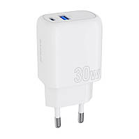 Сетевое зарядное устройство СЗУ Proove Silicone Power Plus МЗП 30W (Type-C + USB) (white) IN, код: 8328145