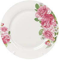 Набор Bona 6 фарфоровых обеденных тарелок Розовые розы диаметр 27см DP40122 GR, код: 7426259