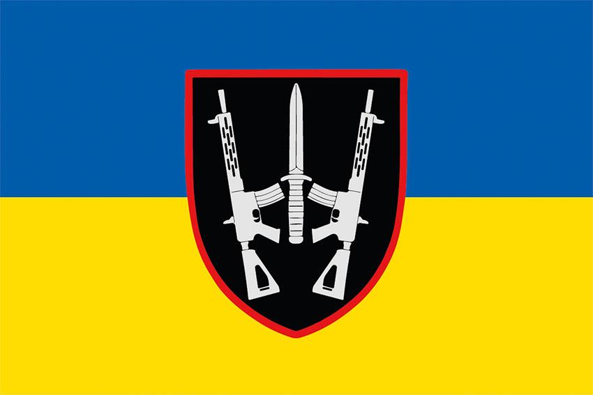 Прапор 67 ОМБр ЗСУ синьо-жовтий