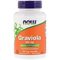 Гравиола NOW Foods Graviola 500 mg 100 Veg Caps NB, код: 7543041