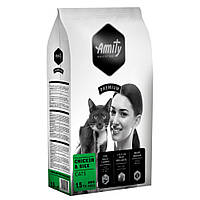 Корм Amity Premium Adult Cat Chiken and Rice сухой с курицей для взрослых котов 1.5 кг QT, код: 8451176