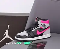 Кроссовки женские Nike Air Jordan 1 Retro черный с серым, Вьетнам