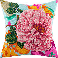 Набір для вишивання декоративної подушки Чарівниця Чайна троянда 40×40 см V-44 PR, код: 7242999