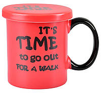 Чашка с крышкой Limited Edition Time 310 мл Красный (6687761) ET, код: 7436354
