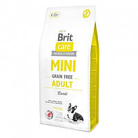 Сухой корм для взрослых собак миниатюрных пород Brit Care GF Mini Adult Lamb 7 кг XN, код: 2690273