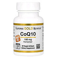 Коэнзим Q10, 100 мг, California Gold Nutrition 30 растительных капсул