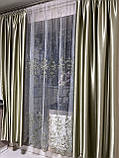 Комлект тюль и шторы. Готові штори. Комплект штор. Короткі штори. Штори до підвіконня, фото 7