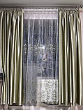 Комлект тюль и шторы. Готові штори. Комплект штор. Короткі штори. Штори до підвіконня, фото 6