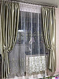 Комлект тюль и шторы. Готові штори. Комплект штор. Короткі штори. Штори до підвіконня, фото 9